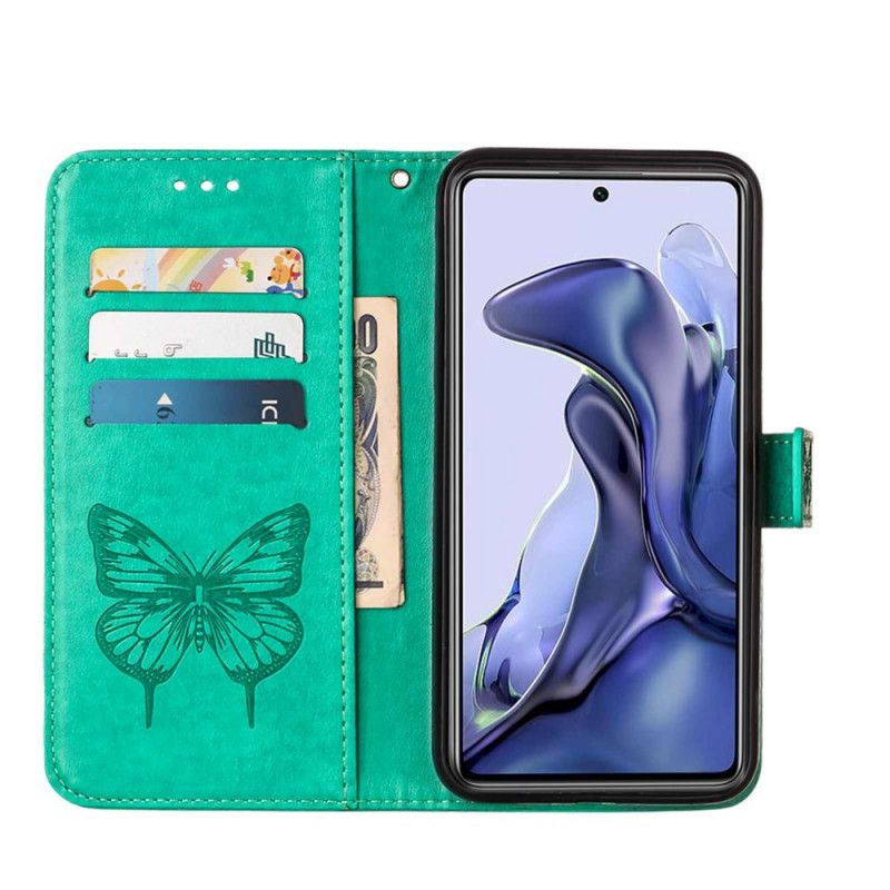 Folio Deksel Xiaomi Mi 11t / 11t Pro Butterfly Design Beskyttelse Deksel