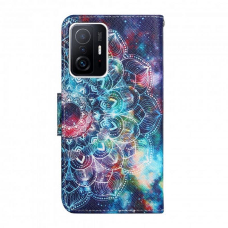 Folio Deksel Xiaomi Mi 11t / 11t Pro Flashy Half Strappy Mandala Beskyttelse Deksel