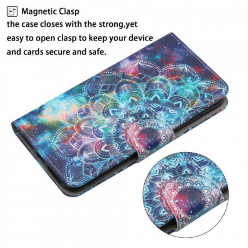 Folio Deksel Xiaomi Mi 11t / 11t Pro Flashy Half Strappy Mandala Beskyttelse Deksel