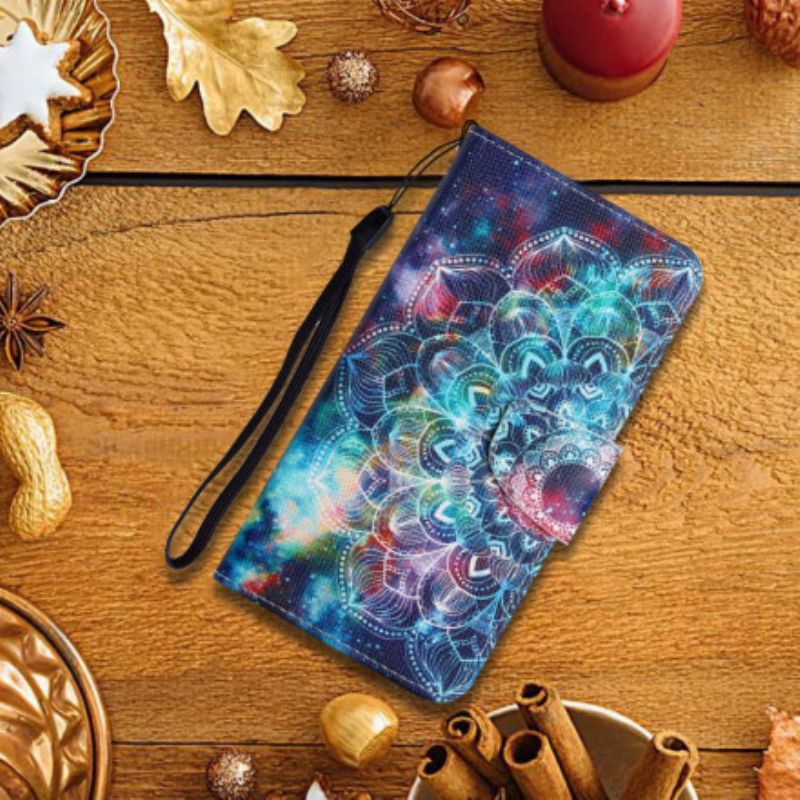 Folio Deksel Xiaomi Mi 11t / 11t Pro Flashy Half Strappy Mandala Beskyttelse Deksel