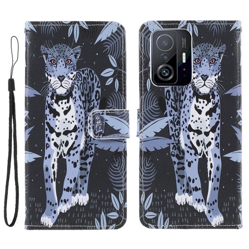 Folio Deksel Xiaomi Mi 11t / 11t Pro Leopard Strappy