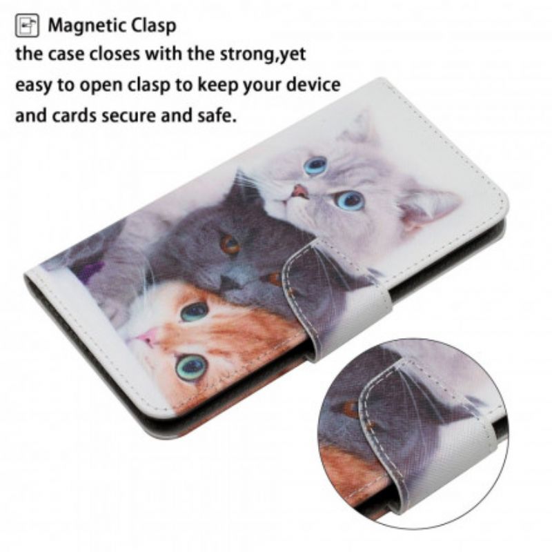 Folio Deksel Xiaomi Mi 11t / 11t Pro Pile Of Cats Stropp Beskyttelse Deksel