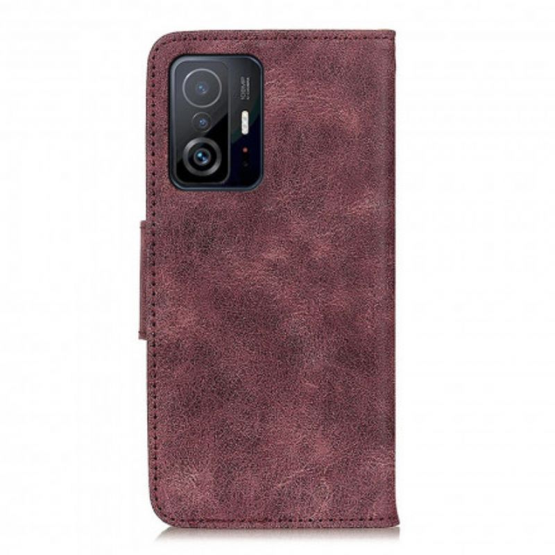 Folio Deksel Xiaomi Mi 11t / 11t Pro Vintage Split Leather Beskyttelse Deksel