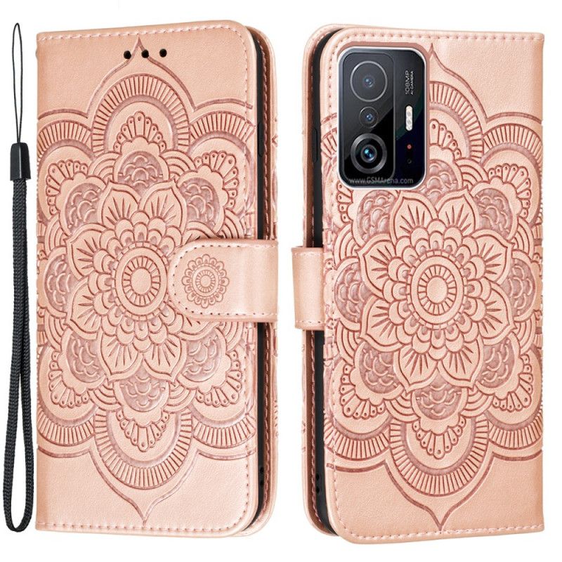 Lærdeksel Folio Deksel Xiaomi Mi 11t / 11t Pro Mobildeksel Full Mandala