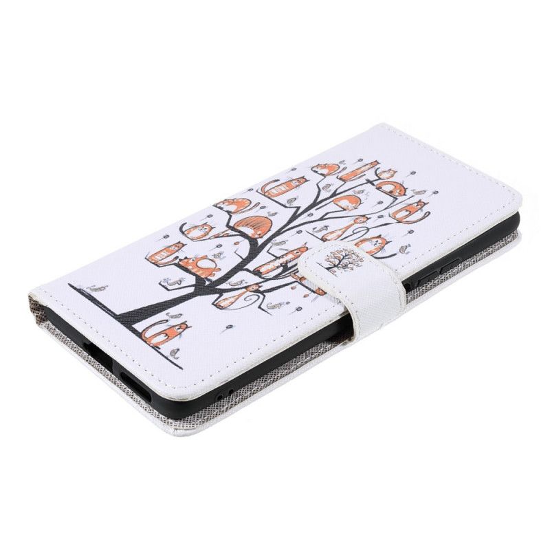 Lærdeksel Folio Deksel Xiaomi Mi 11t / 11t Pro Mobildeksel Funky Cats Strappy