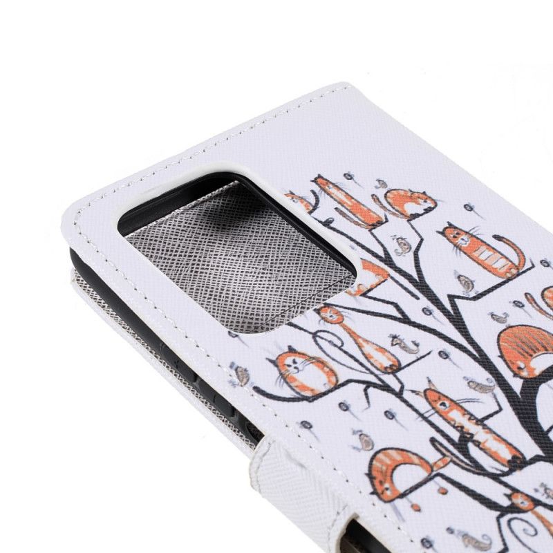 Lærdeksel Folio Deksel Xiaomi Mi 11t / 11t Pro Mobildeksel Funky Cats Strappy