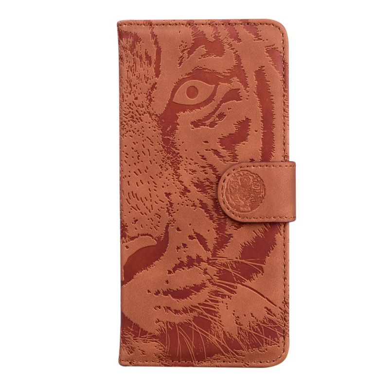 Lærdeksel Folio Deksel Xiaomi Mi 11t / 11t Pro Mobildeksel Tiger Face Print