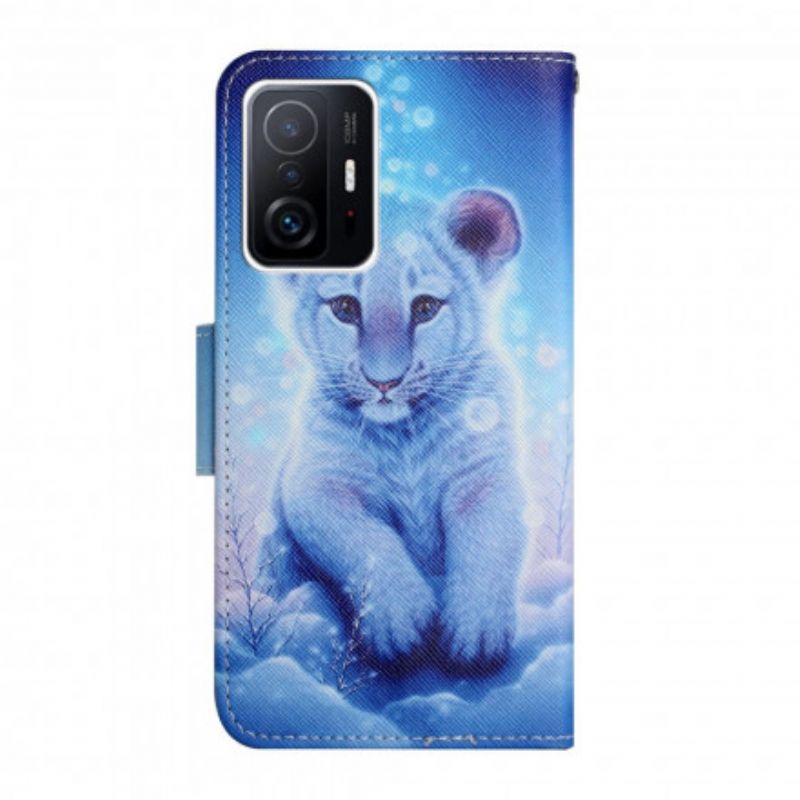 Lærdeksel Folio Deksel Xiaomi Mi 11t / 11t Pro Snow Tiger