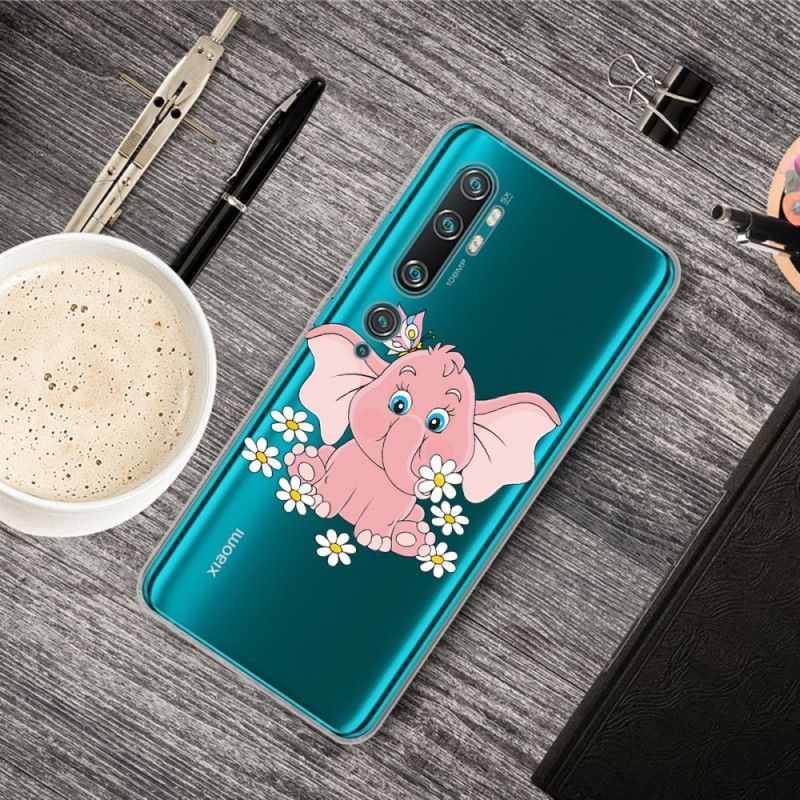 Deksel for Xiaomi Mi Note 10 / 10 Pro Gjennomsiktig Rosa Elefant