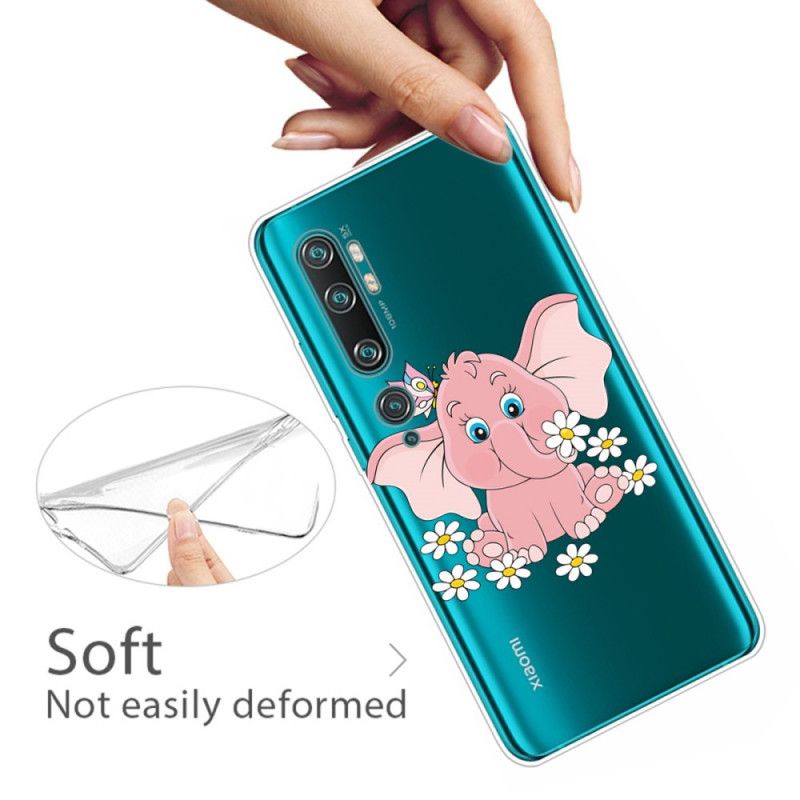 Deksel for Xiaomi Mi Note 10 / 10 Pro Gjennomsiktig Rosa Elefant