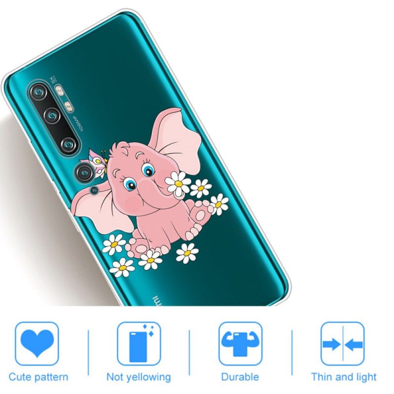 Deksel for Xiaomi Mi Note 10 / 10 Pro Gjennomsiktig Rosa Elefant