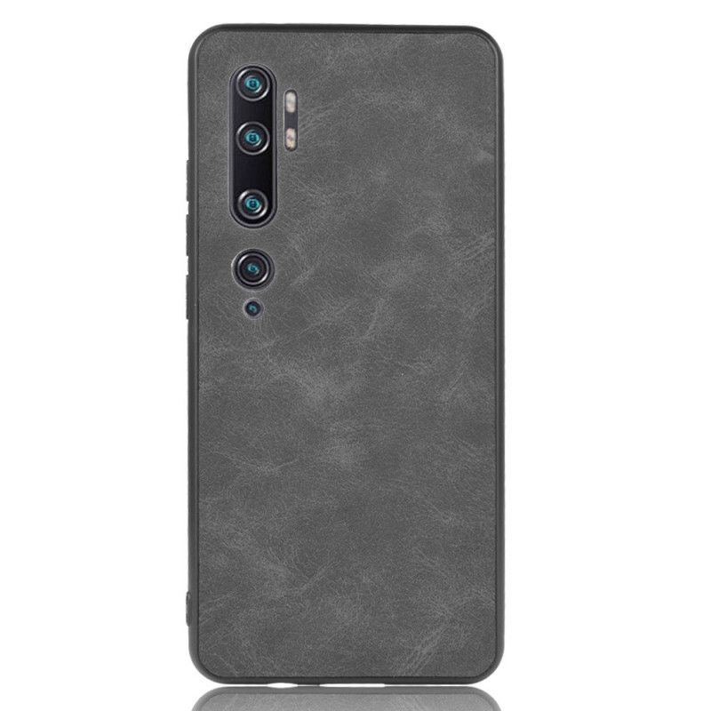 Deksel for Xiaomi Mi Note 10 / 10 Pro Svart Vintage Look Skinneffekt