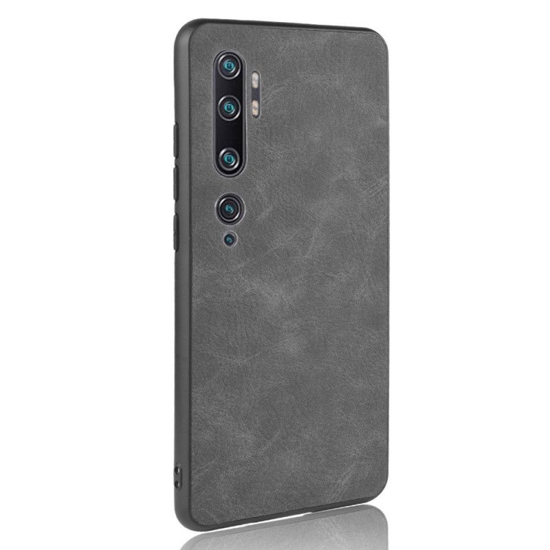 Deksel for Xiaomi Mi Note 10 / 10 Pro Svart Vintage Look Skinneffekt