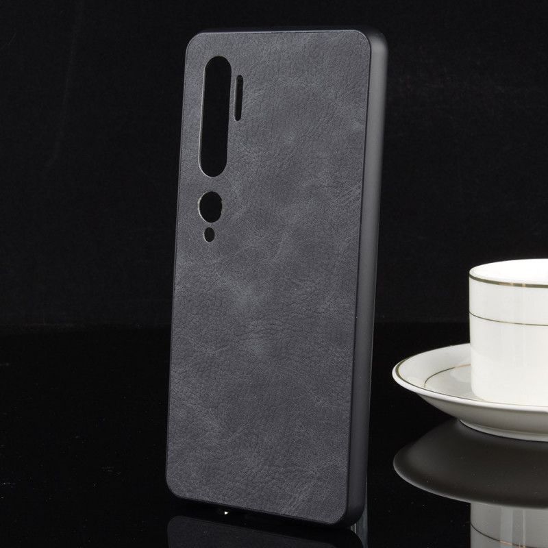 Deksel for Xiaomi Mi Note 10 / 10 Pro Svart Vintage Look Skinneffekt