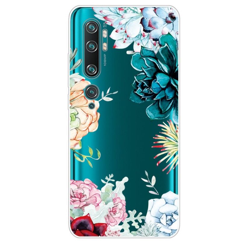 Deksel Xiaomi Mi Note 10 / 10 Pro Gjennomsiktige Akvarellblomster Anti-fall