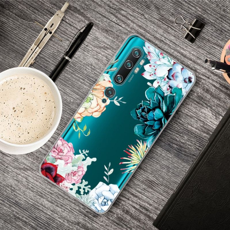 Deksel Xiaomi Mi Note 10 / 10 Pro Gjennomsiktige Akvarellblomster Anti-fall