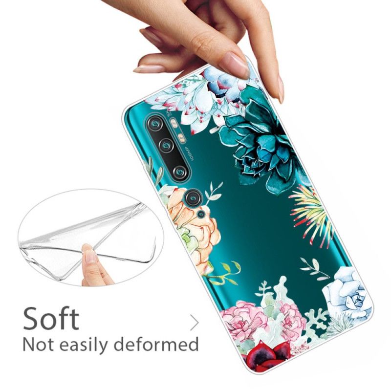 Deksel Xiaomi Mi Note 10 / 10 Pro Gjennomsiktige Akvarellblomster Anti-fall