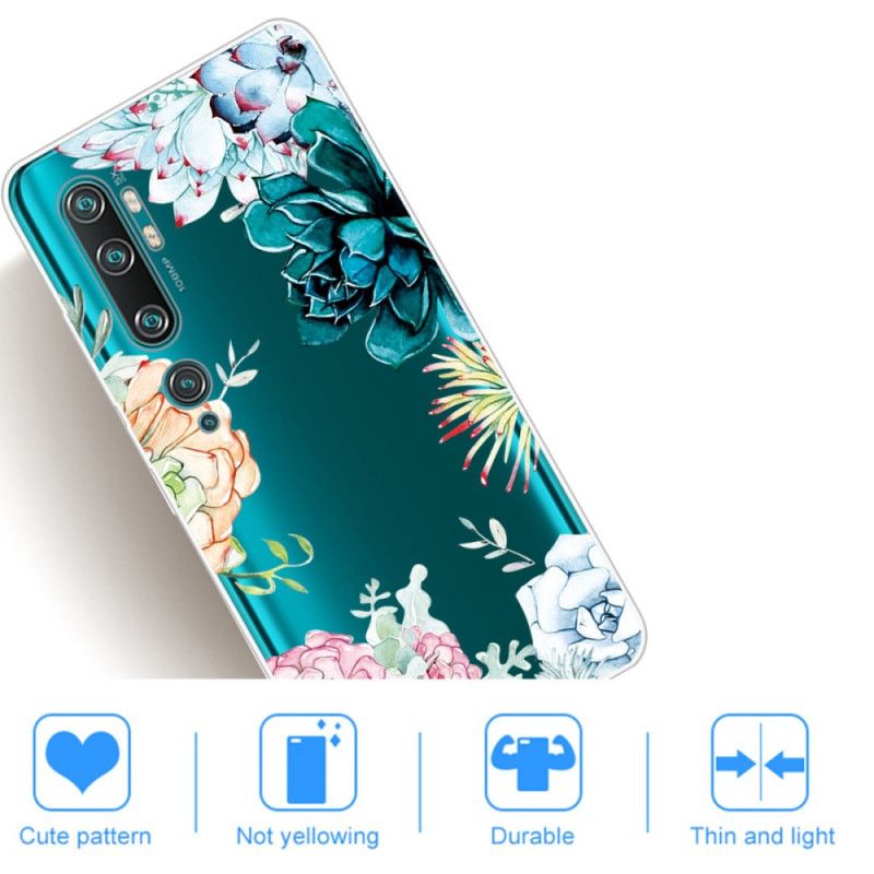 Deksel Xiaomi Mi Note 10 / 10 Pro Gjennomsiktige Akvarellblomster Anti-fall