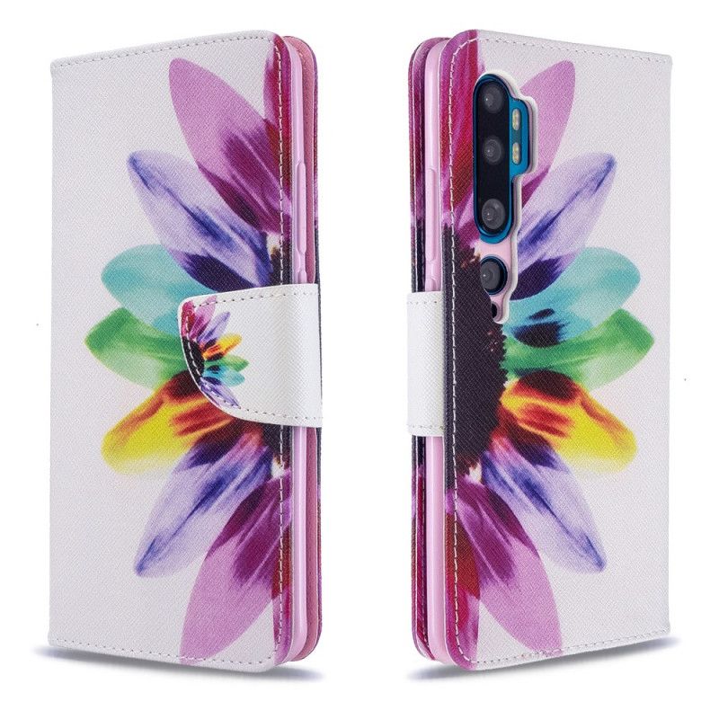 Folio Deksel for Xiaomi Mi Note 10 / 10 Pro Akvarellblomst