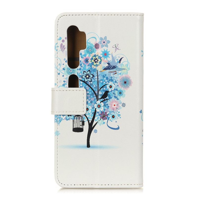 Folio Deksel for Xiaomi Mi Note 10 / 10 Pro Lyseblå Blomstrende Tre