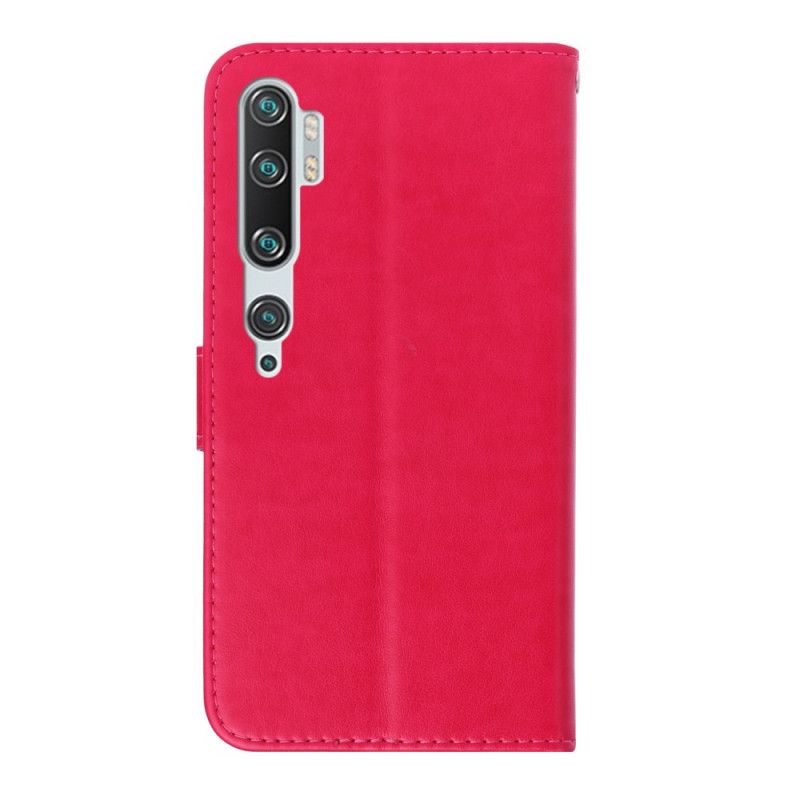 Folio Deksel for Xiaomi Mi Note 10 / 10 Pro Magenta Sommerfugl Sjarm