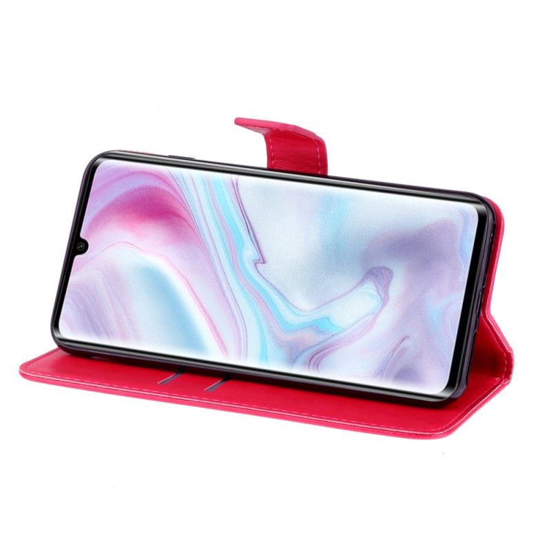 Folio Deksel for Xiaomi Mi Note 10 / 10 Pro Magenta Sommerfugl Sjarm