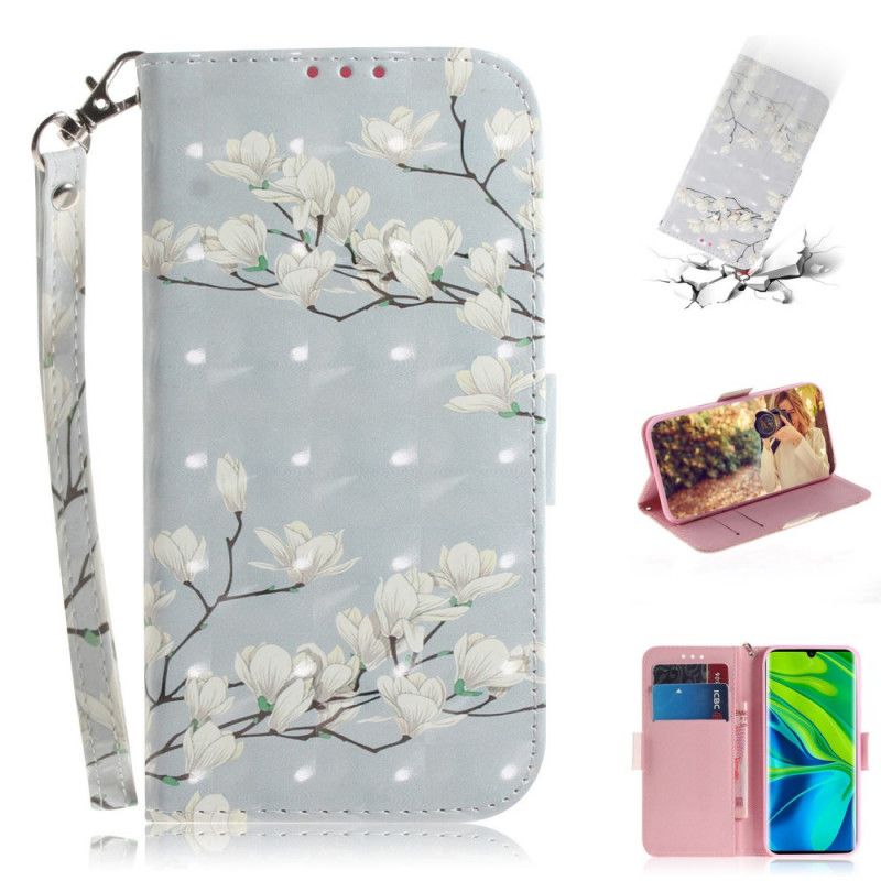 Folio Deksel Xiaomi Mi Note 10 / 10 Pro Blomstrende Tre Med Tanga