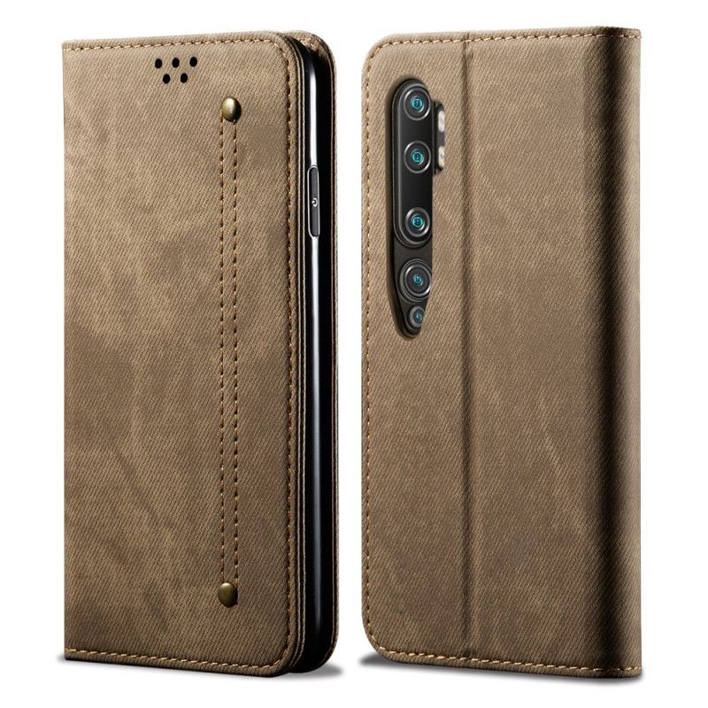 Folio Deksel Xiaomi Mi Note 10 / 10 Pro Svart Jeansstoff Anti-fall