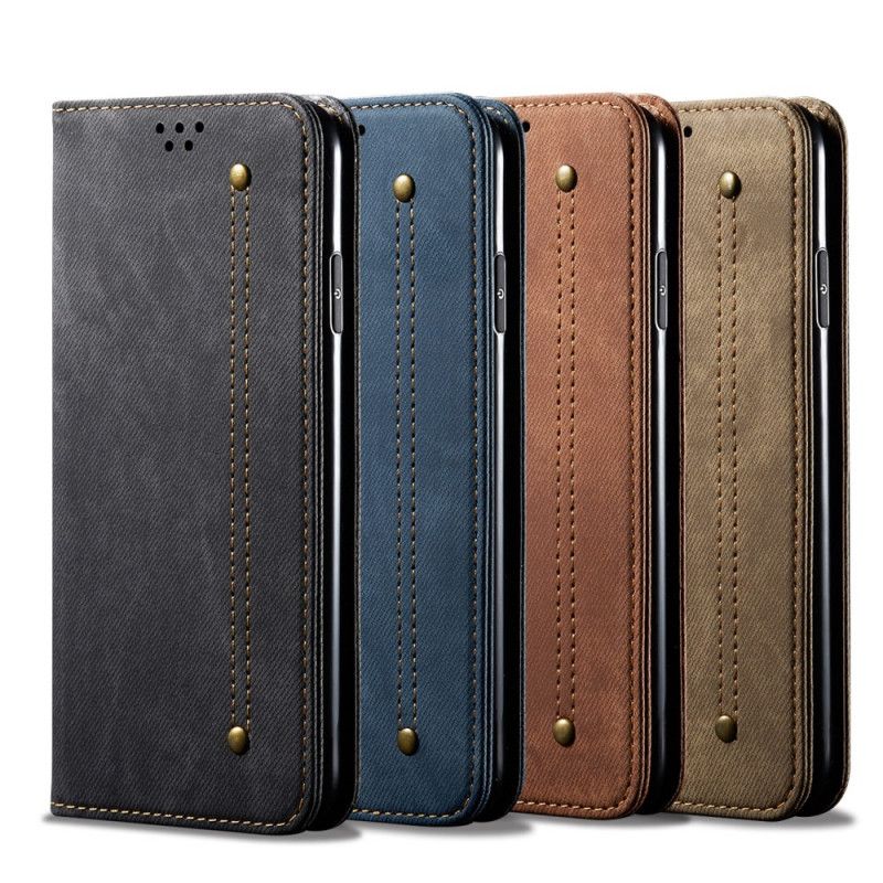 Folio Deksel Xiaomi Mi Note 10 / 10 Pro Svart Jeansstoff Anti-fall