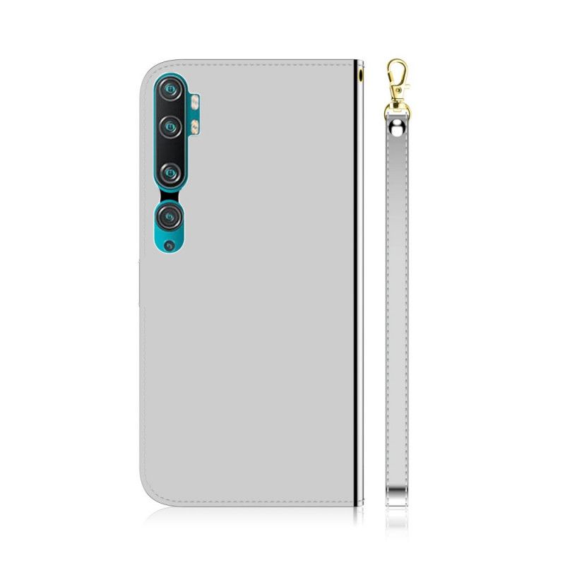 Folio Deksel Xiaomi Mi Note 10 / 10 Pro Svart Speilovertrekk I Imitert Skinn