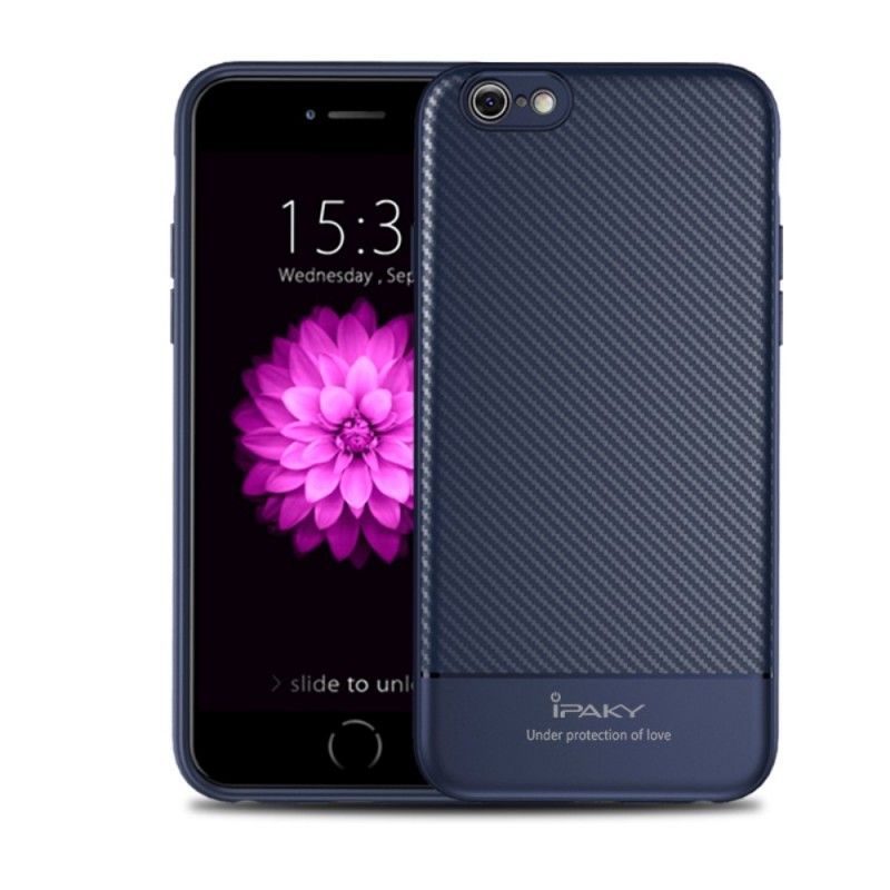 Deksel iPhone 6 / 6S Plus Svart Ipaky Karbonfiber Beskyttelse