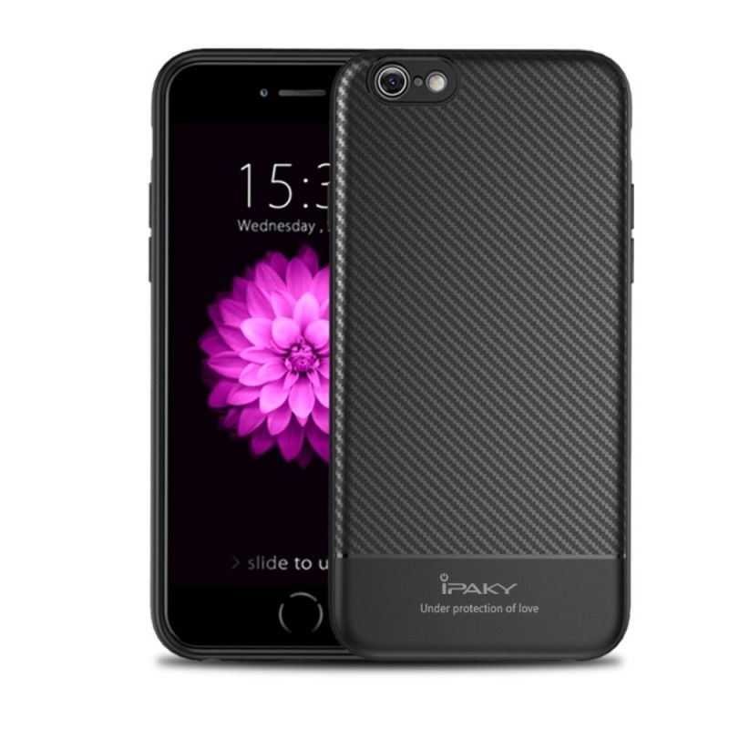 Deksel iPhone 6 / 6S Plus Svart Ipaky Karbonfiber Beskyttelse