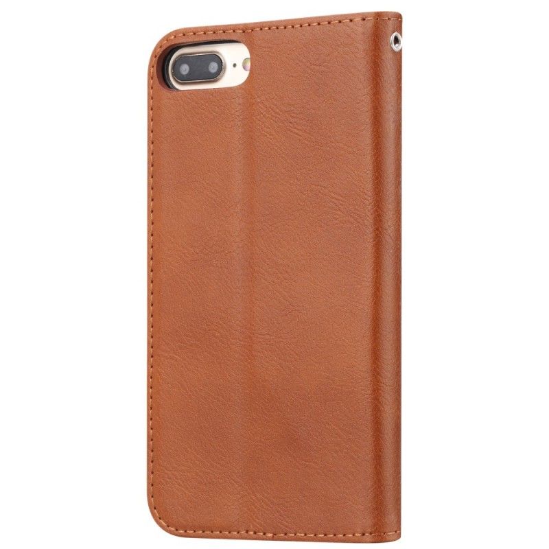 Folio Deksel for iPhone 6 / 6S Plus Svart Kortholder I Imitert Skinn