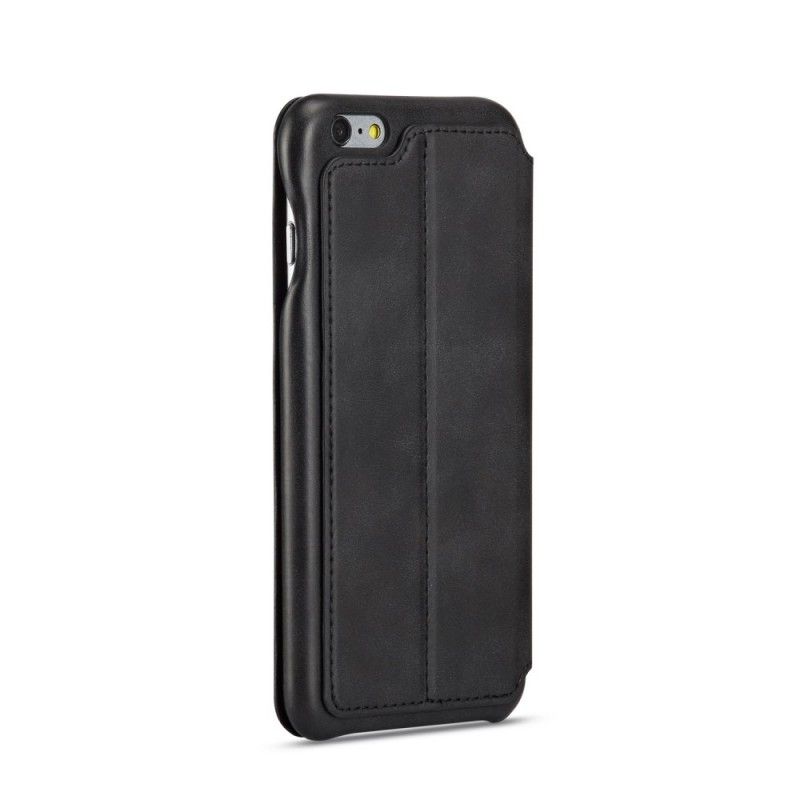 Folio Deksel iPhone 6 / 6S Plus Svart Lc.Imeeke Skinneffekt Beskyttelse