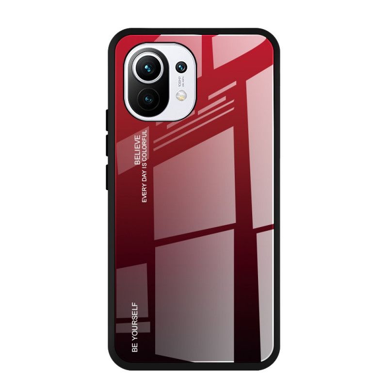 Deksel Xiaomi Mi 11 Rød Vær Deg Selv Herdet Glass