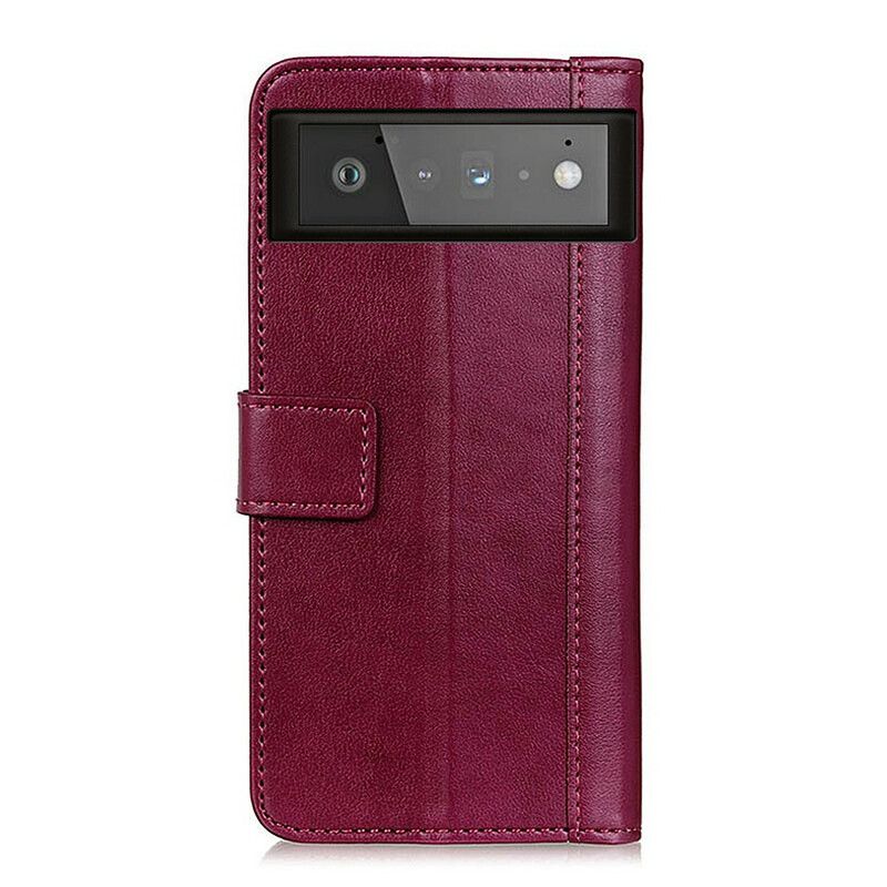 Folio Deksel Google Pixel 6 Classic Split Litchi Leather