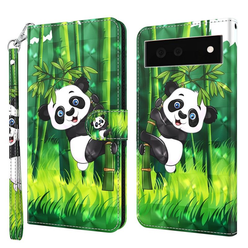 Folio Deksel Google Pixel 6 Panda Og Bambus