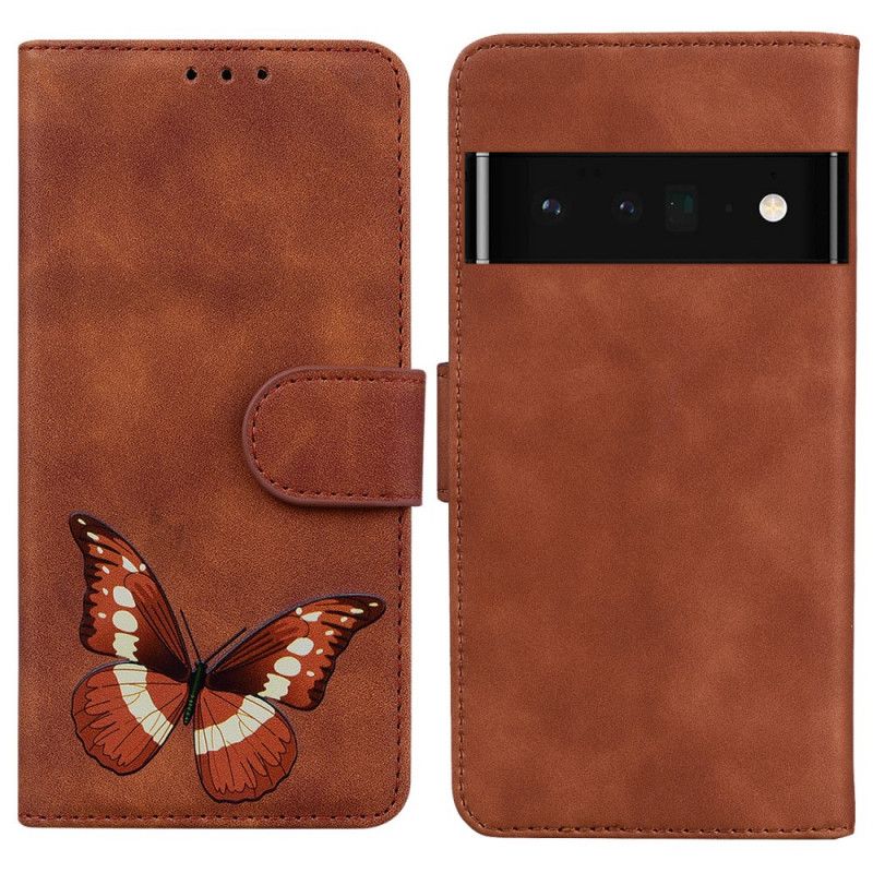 Folio Deksel Google Pixel 6 Skin-touch Butterfly