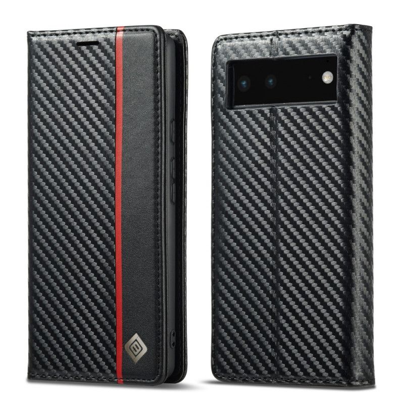 Folio Deksel Lær Google Pixel 6 Carbon Fiber Lc.imeeke