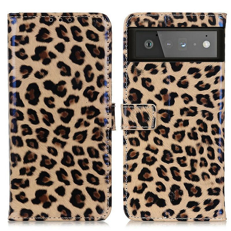 Lærdeksel Folio Deksel Google Pixel 6 Mobildeksel Enkel Leopard