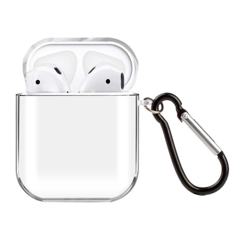 Deksel AirPods Gjennomsiktig Silikon Med Karabinkrok