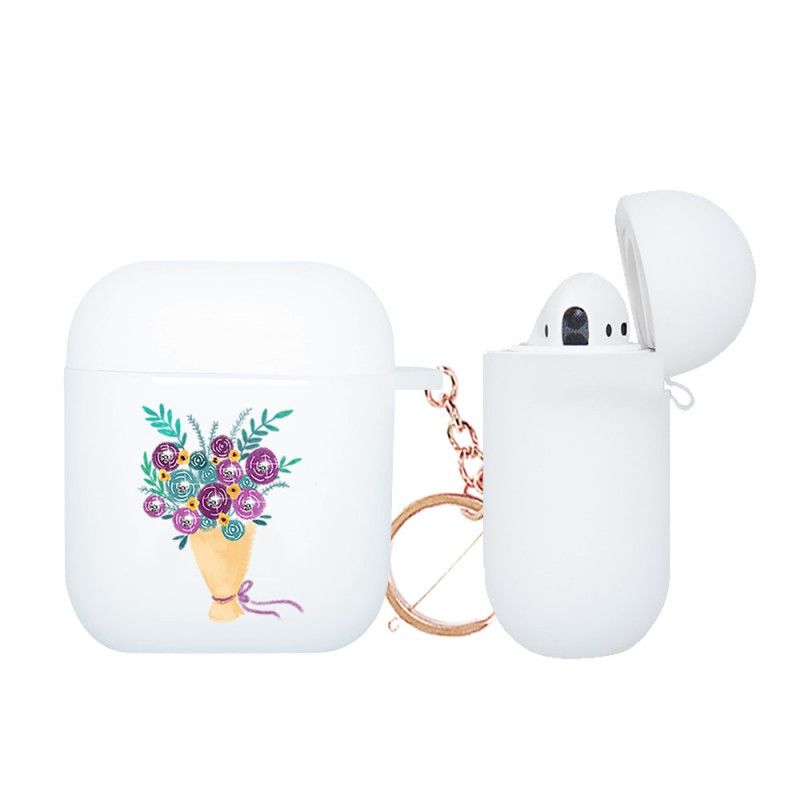 Deksel AirPods Rød Serie Blomsterbukett Nxed Med Snap Krok