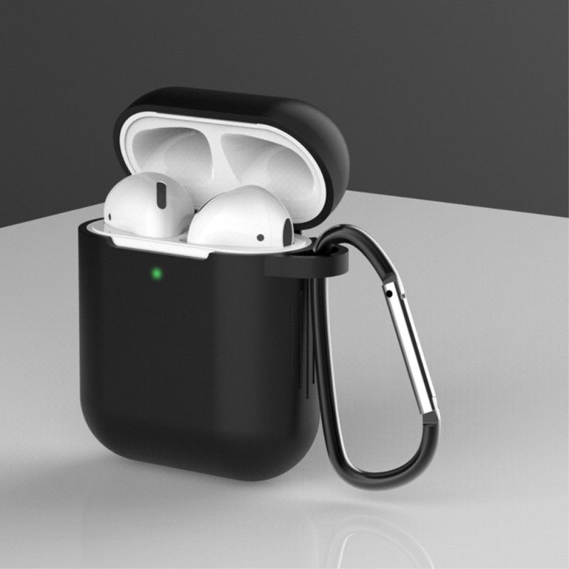 Deksel AirPods Svart Designfarger Med Karabinkrok