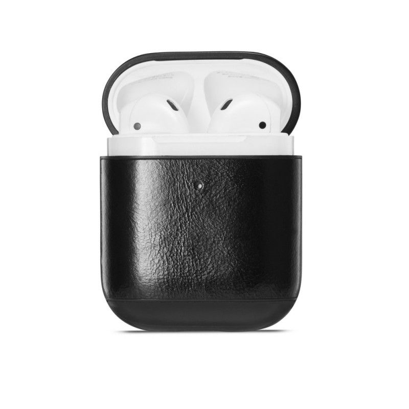 Deksel AirPods Svart Mobildeksel Ekte Lær