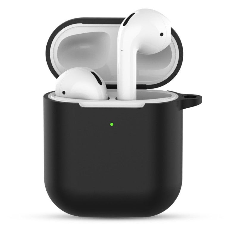 Deksel AirPods Svart Mobildeksel Silikon Med Nøkkelring