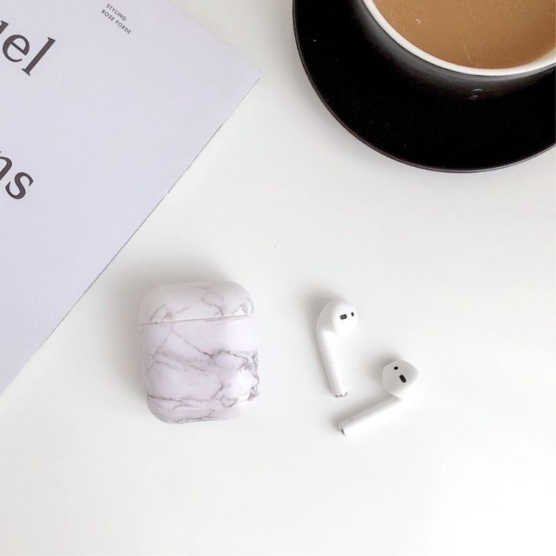 Deksel AirPods Svart Silikon Marmor Stil Beskyttelse