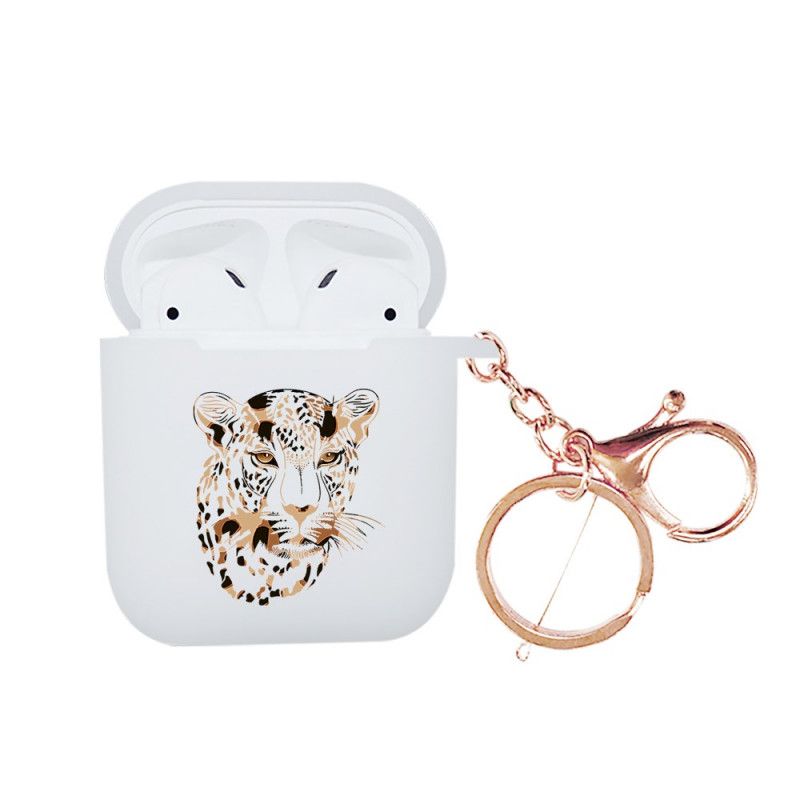 Deksel for AirPods Grønn Leopard-Serien Nxe Med Karabinkrok