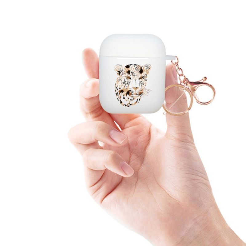 Deksel for AirPods Grønn Leopard-Serien Nxe Med Karabinkrok