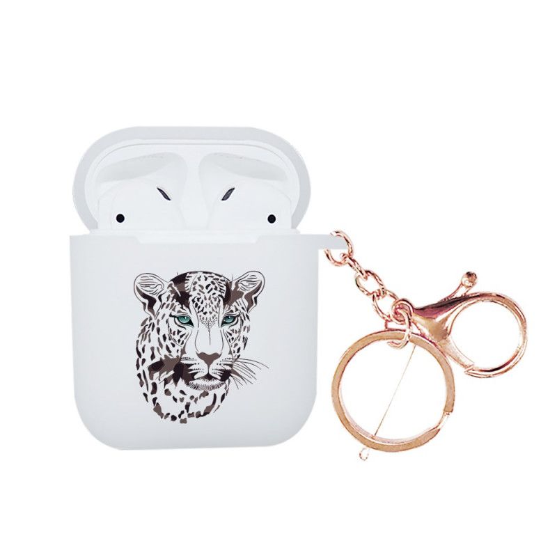 Deksel for AirPods Grønn Leopard-Serien Nxe Med Karabinkrok