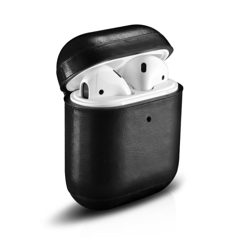 Deksel for AirPods Svart Ekte Icarer Lær